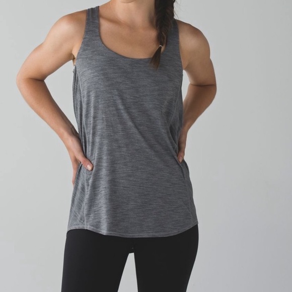 < Lululemon Athletica Gray Tank Top With Built In Bra > - Picture 6 of 6